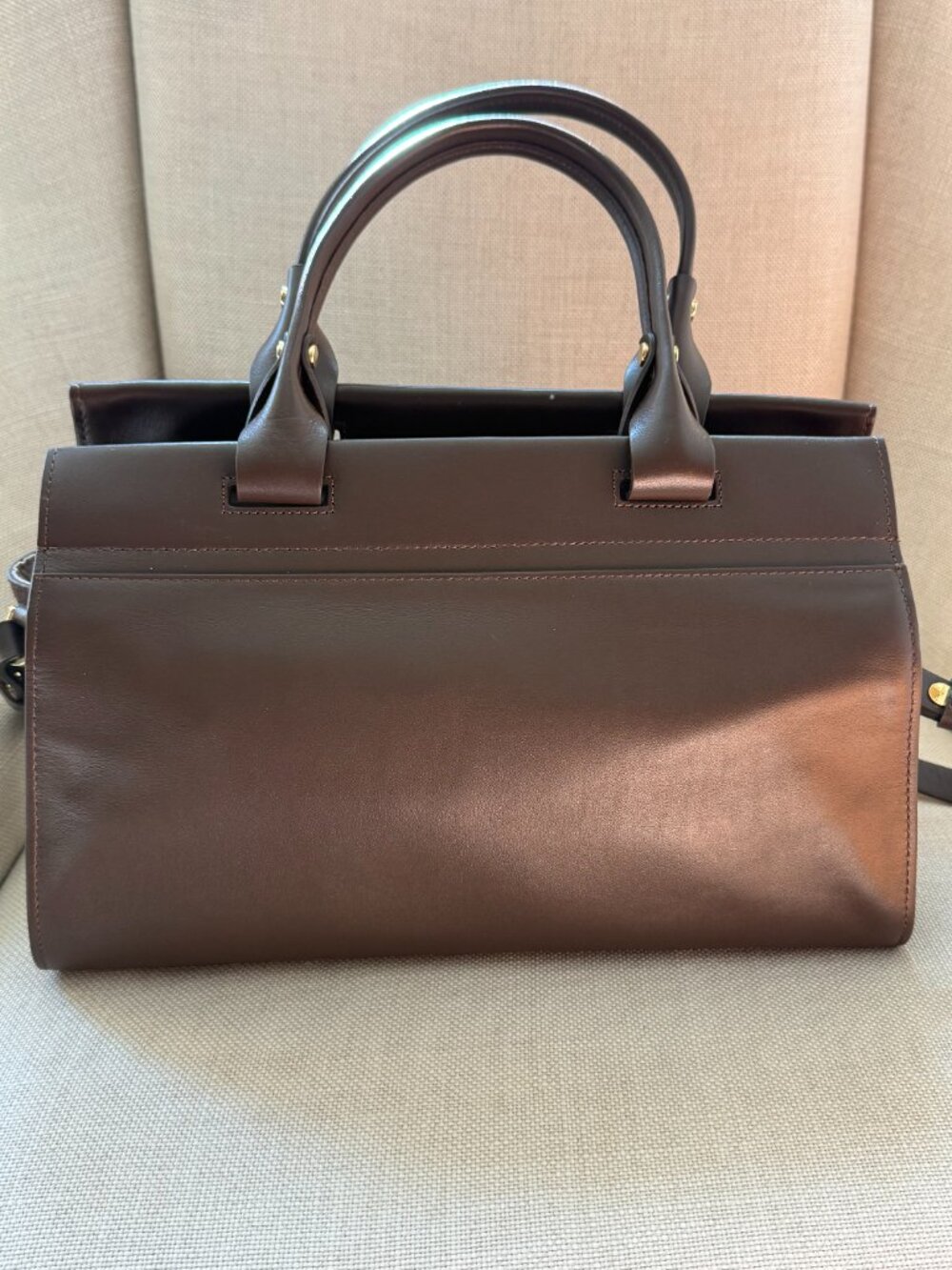 Brown Halston Heritage Satchel Purse - Picture 2 of 8